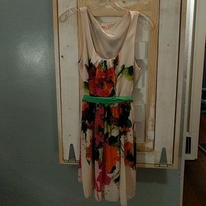 Abstract floral pattern dress